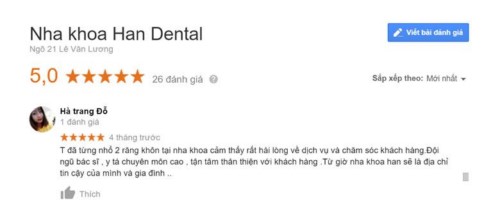 Nha Khoa Han Dental ngõ 21 Lê Văn Lương Thanh Xuân có tốt không?