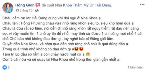Nha khoa thẩm mỹ Dr. Hải Đăng 209 Trương Định Hoàng Mai có tốt không?
