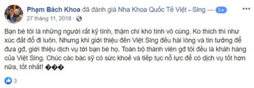 Nha khoa Việt Sing 01 Nguyễn Du Hai Bà Trưng có tốt không?