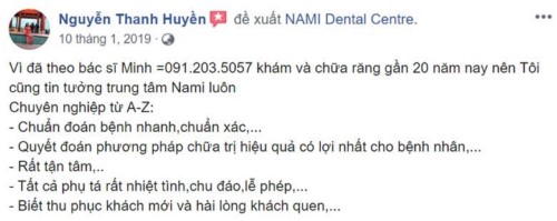 Nha khoa Nami - 33 Vũ Tông Phan Thanh Xuân có tốt không?