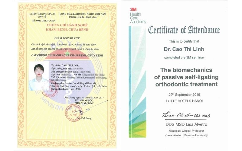 Chứng chỉ Bác sĩ Cao Thị Linh