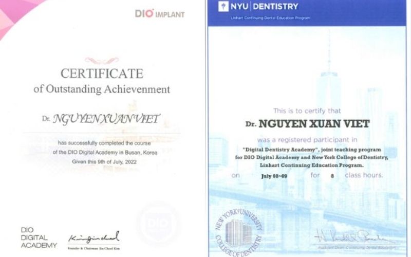 Chứng chỉ chuyên môn bác sĩ Nguyễn Xuân Việt