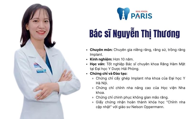 Bác sĩ Nguyễn Thị Thương - Nha khoa Paris