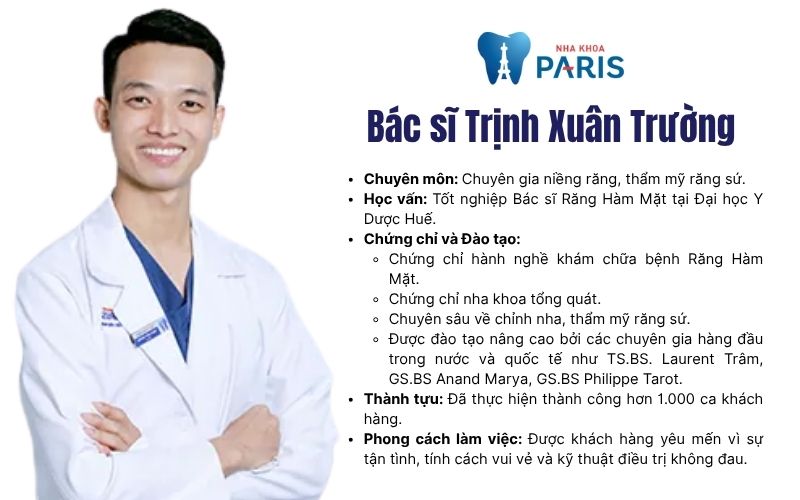 Bác sĩ Trịnh Xuân Trường - Nha khoa Paris